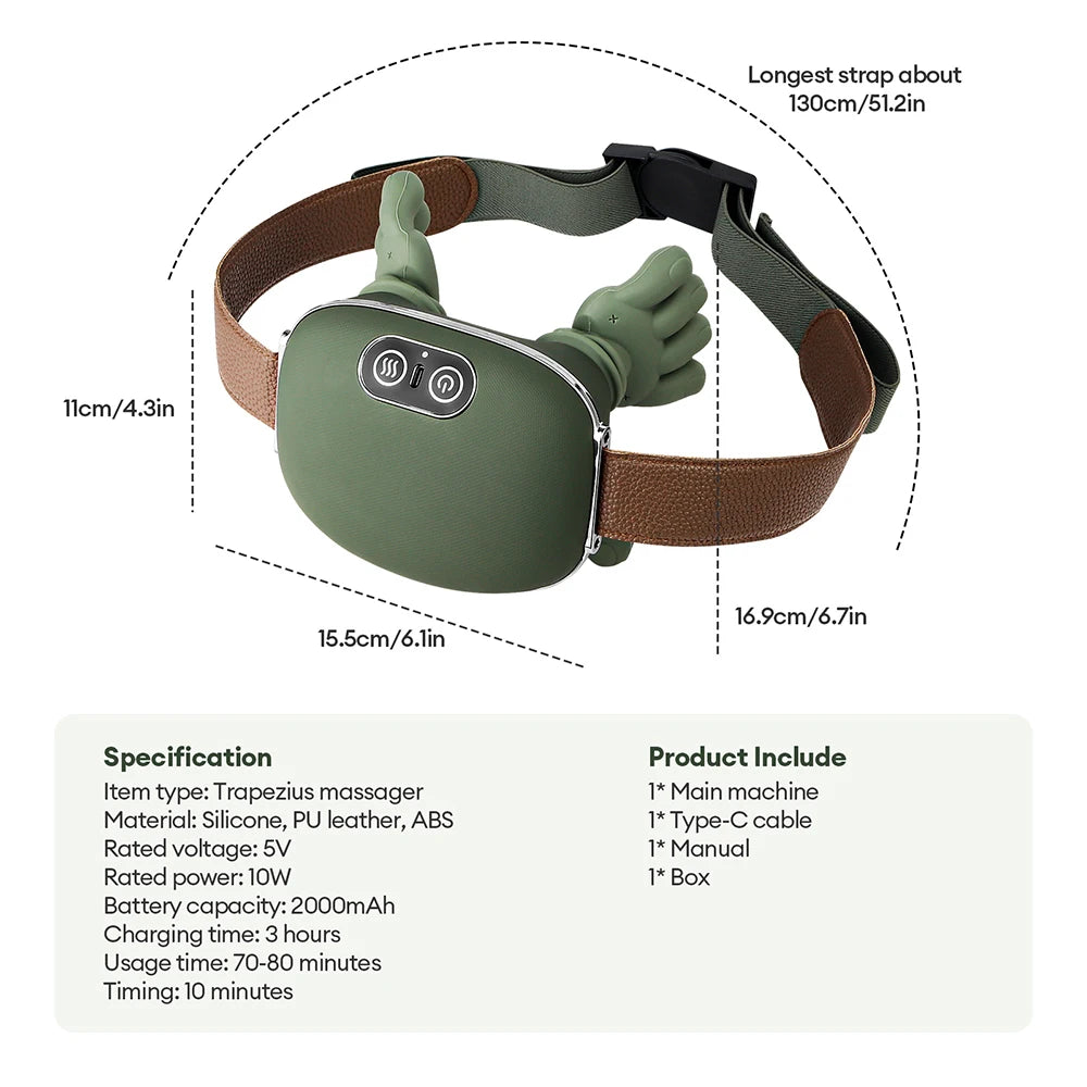 PosturePerfect Deep Tissue Cervical Massager with Hands-Free Strap