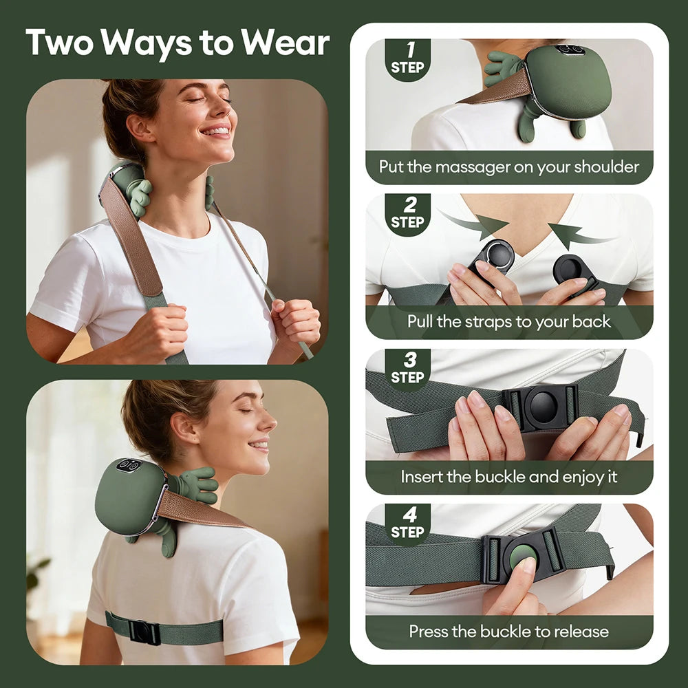 PosturePerfect Deep Tissue Cervical Massager with Hands-Free Strap